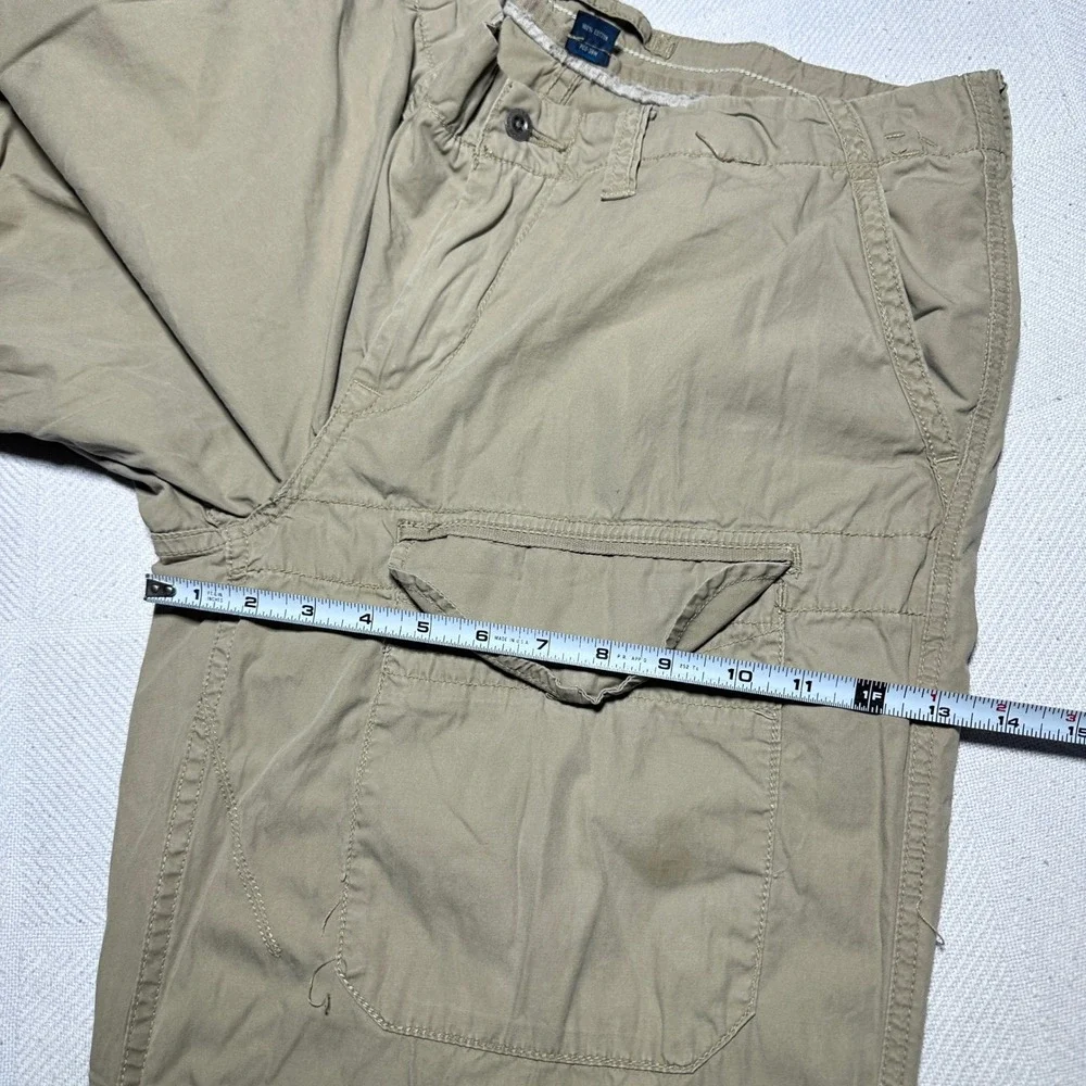 Polo Ralph Lauren Cargo Pants Men 34x32 Roll Up Leg Outdoors Hiking Tan Khaki